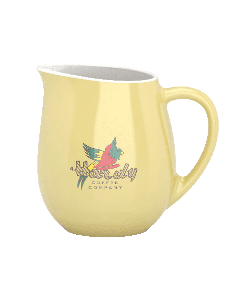 Caffè Hardy Milk Jug Vintage 1954 Yellow