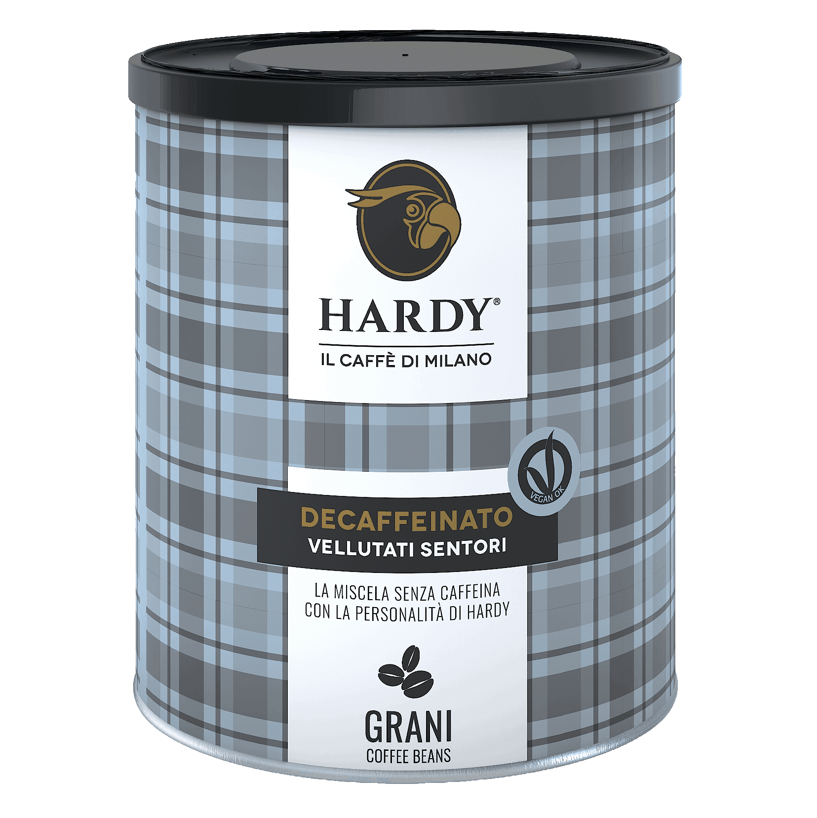 Caffè Hardy Decaffeinato — Lattina grani 250 g