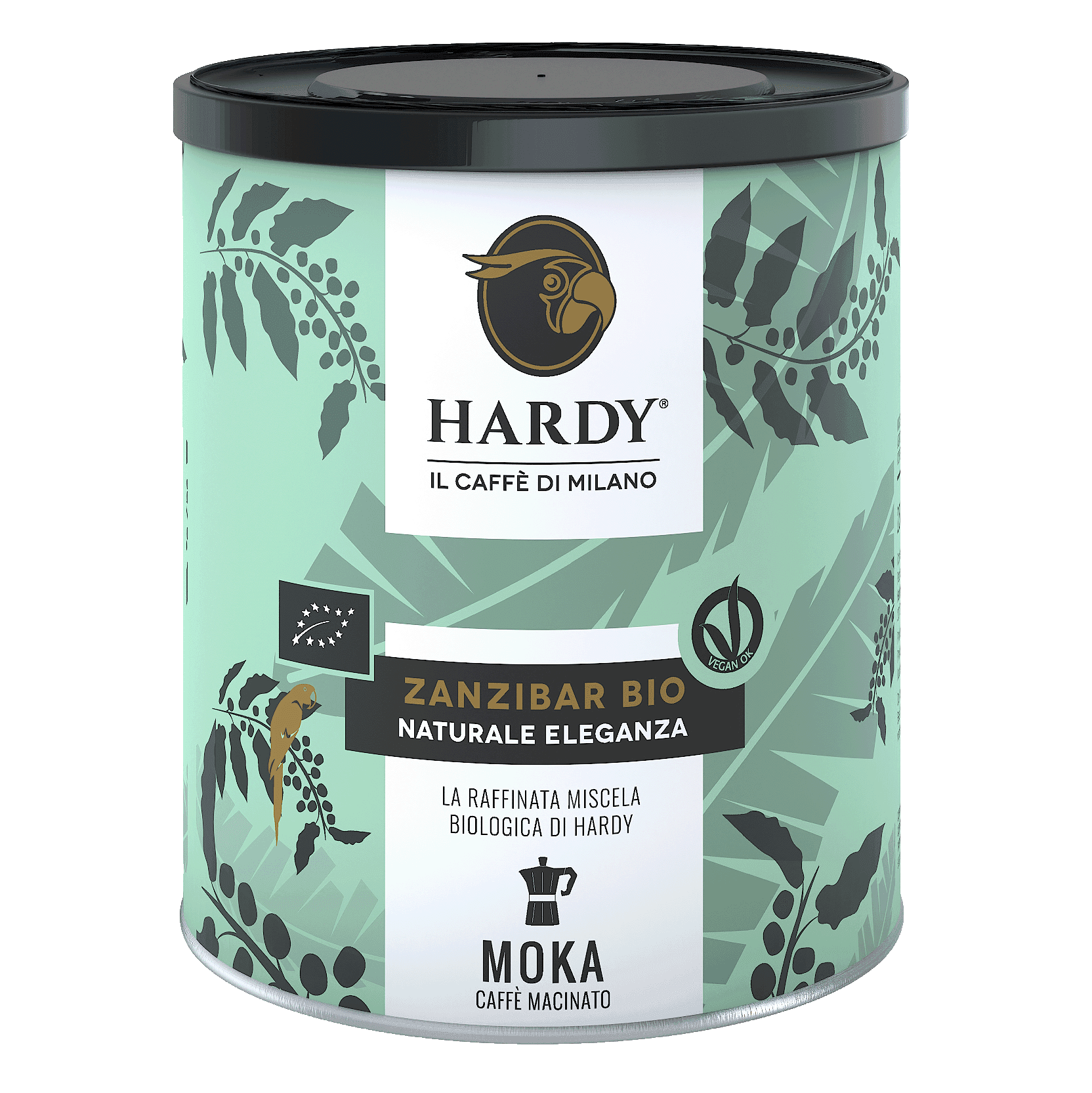 Caffè Hardy Zanzibar Bio — Lattina moka 250 g
